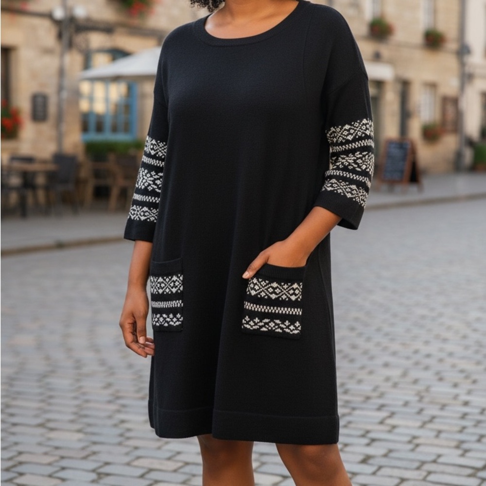 Karlie Black and Brown Textured Fabric acrylic wool blend large